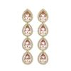 Image 1 : 7.8 ctw Morganite & Diamond Micro Pave Halo Earrings 10k Yellow Gold - REF-189R6K