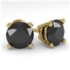 Image 1 : 4.0 ctw Black Diamond Stud Designer Earrings 14k Yellow Gold - REF-84N8F