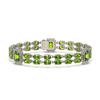 Image 1 : 17.64 ctw Peridot & Diamond Bracelet 14K White Gold - REF-256F5M