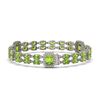 Image 2 : 17.64 ctw Peridot & Diamond Bracelet 14K White Gold - REF-256F5M