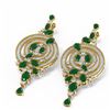 Image 3 : 22.97 ctw Emerald & Diamond Earrings 18K Yellow Gold - REF-907K3Y