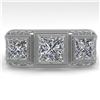 Image 1 : 2 ctw Past Present Future Princess Diamond Ring Art Deco 18k White Gold - REF-481H8R