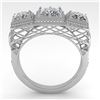 Image 3 : 2 ctw Past Present Future Princess Diamond Ring Art Deco 18k White Gold - REF-481H8R
