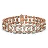 Image 1 : 12.7 ctw Opal & Diamond Row Bracelet 10K Rose Gold - REF-245A5N