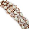 Image 3 : 12.7 ctw Opal & Diamond Row Bracelet 10K Rose Gold - REF-245A5N