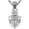 Image 1 : 1.25 ctw Heart Diamond Designer Necklace 18K White Gold - REF-377A2N