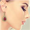 Image 3 : 31.74 ctw Certified Ruby & Diamond Victorian Earrings 14K Yellow Gold - REF-646G4W