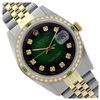Image 1 : Rolex Men's Two Tone 14K Gold/SS, QuickSet, Diam Dial & Diam/Emerald Bezel - REF-557K7T
