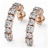 Image 1 : 3.9 ctw Princess Cut Diamond Designer Earrings 18K Rose Gold - REF-367F6M