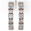 Image 2 : 3.9 ctw Princess Cut Diamond Designer Earrings 18K Rose Gold - REF-367F6M