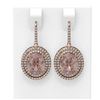 Image 1 : 8.61 ctw Morganite & Diamond Earrings 18K Rose Gold - REF-343A6N