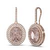 Image 2 : 8.61 ctw Morganite & Diamond Earrings 18K Rose Gold - REF-343A6N