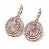 Image 3 : 8.61 ctw Morganite & Diamond Earrings 18K Rose Gold - REF-343A6N