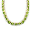 Image 1 : 46.5 ctw Peridot & VS/SI Diamond Eternity Necklace 10k Yellow Gold - REF-275A3N