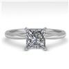 Image 1 : 1 ctw Princess Cut VS/SI Diamond Engagment Ring 18k White Gold - REF-233K2Y