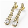 Image 1 : 2.5 ctw Cushion Cut Diamond Designer Earrings 18K Yellow Gold - REF-351M9G