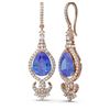 Image 2 : 7.43 ctw Tanzanite & Diamond Earrings 18K Rose Gold - REF-343W6H