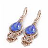 Image 3 : 7.43 ctw Tanzanite & Diamond Earrings 18K Rose Gold - REF-343W6H