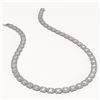 Image 2 : 38.05 ctw Emerald Cut Diamond Micro Pave Necklace 18K White Gold - REF-6060M2G