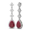 Image 2 : 9.82 ctw Ruby & Diamond Earrings 18K White Gold - REF-340X2A