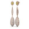Image 2 : 6.4 ctw Canary Citrine & Diamond Earrings 18K Rose Gold - REF-336A9N
