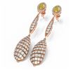Image 3 : 6.4 ctw Canary Citrine & Diamond Earrings 18K Rose Gold - REF-336A9N