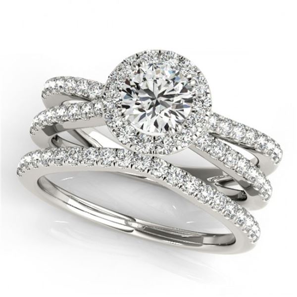 1.78 ctw Certified VS/SI Diamond 2pc Wedding Set Halo 14k White Gold - REF-305W9H