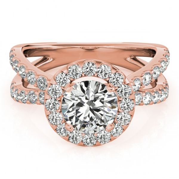 1.76 ctw Certified VS/SI Diamond Halo Ring 18k Rose Gold - REF-187R6K