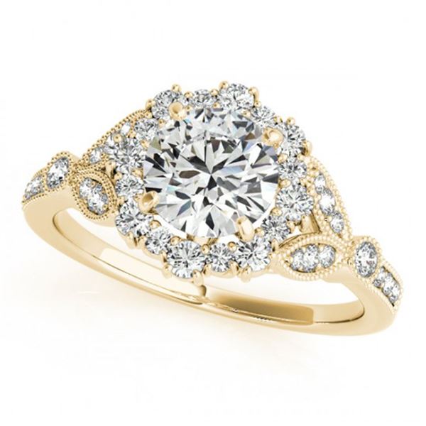 1 ctw Certified VS/SI Diamond Halo Ring 18k Yellow Gold - REF-119M3G