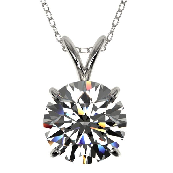 2 ctw Certified Quality Diamond Solitaire Necklace 10k White Gold - REF-449H5R