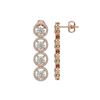 Image 2 : 6.14 ctw Diamond Micro Pave Earrings 18K Rose Gold - REF-727A4N