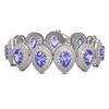 Image 1 : 50.04 ctw Tanzanite & Diamond Victorian Bracelet 14K White Gold - REF-2636R4K