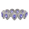 Image 2 : 50.04 ctw Tanzanite & Diamond Victorian Bracelet 14K White Gold - REF-2636R4K