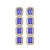 Image 1 : 11.93 ctw Tanzanite & Diamond Micro Pave Halo Earrings 10k Yellow Gold - REF-290N2F