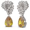 Image 2 : 6.13 ctw Canary Citrine & Diamond Earrings 18K White Gold - REF-152Y2X