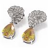 Image 3 : 6.13 ctw Canary Citrine & Diamond Earrings 18K White Gold - REF-152Y2X