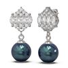 Image 2 : 2.98 ctw Diamond & Pearl Earrings 18K White Gold - REF-387G3W