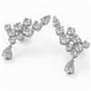 Image 1 : 4.34 ctw Pear Diamond Designer Earrings 18K White Gold - REF-546A8N