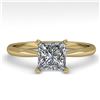 Image 1 : 1.01 ctw Princess Cut VS/SI Diamond Engagment Ring 18k Yellow Gold - REF-233N2F