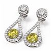 Image 3 : 3.54 ctw Fancy Yellow Diamond Earrings 18K White Gold - REF-603R3K