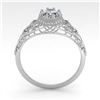 Image 3 : 1.0 ctw VS/SI Oval Diamond Engagment Ring Art Deco 18k White Gold - REF-299G4W