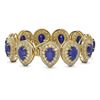 Image 2 : 56.04 ctw Sapphire & Diamond Victorian Bracelet 14K Yellow Gold - REF-1418A2N