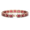 Image 2 : 26.38 ctw Tourmaline & Diamond Micro Pave Halo Bracelet 10k Rose Gold - REF-890X9A