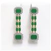 Image 1 : 11.98 ctw Emerald & Diamond Earrings 14K Yellow Gold - REF-221M5G