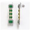 Image 2 : 11.98 ctw Emerald & Diamond Earrings 14K Yellow Gold - REF-221M5G