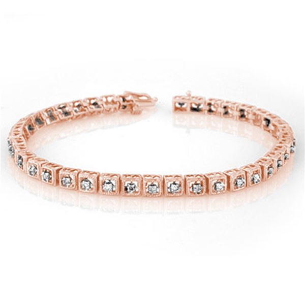 1.0 ctw Certified VS/SI Diamond Bracelet 10k Rose Gold - REF-87R5K