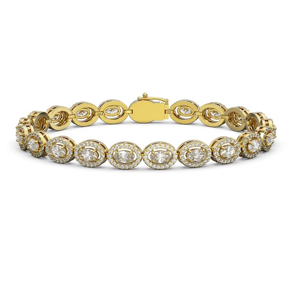 9.49 ctw Oval Cut Diamond Micro Pave Bracelet 18K Yellow Gold - REF-798N3F