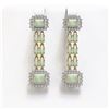 Image 1 : 8.26 ctw Opal & Diamond Earrings 14K Yellow Gold - REF-204N4F