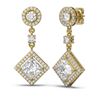 Image 2 : 3.34 ctw Princess Diamond Earrings 18K Yellow Gold - REF-737G3W