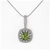 Image 2 : 7.08 ctw Tourmaline & Diamond Victorian Necklace 14K White Gold - REF-209M3G